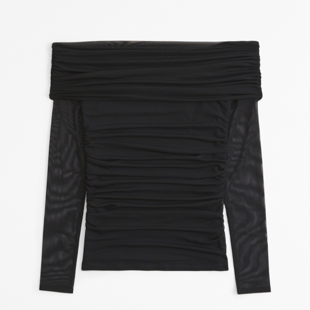 Abercrombie Long Sleeve Off The Shoulder Mesh Top - XL